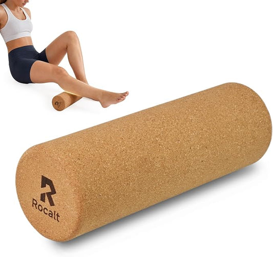 Rocalt Cork Roller 12 Inch, Firm Natural Massage Roller for Feet & Calves | Natural cork, no foam core, firm 4-inch support for targeted rolling at home, gym, yoga, Pilates, and travel