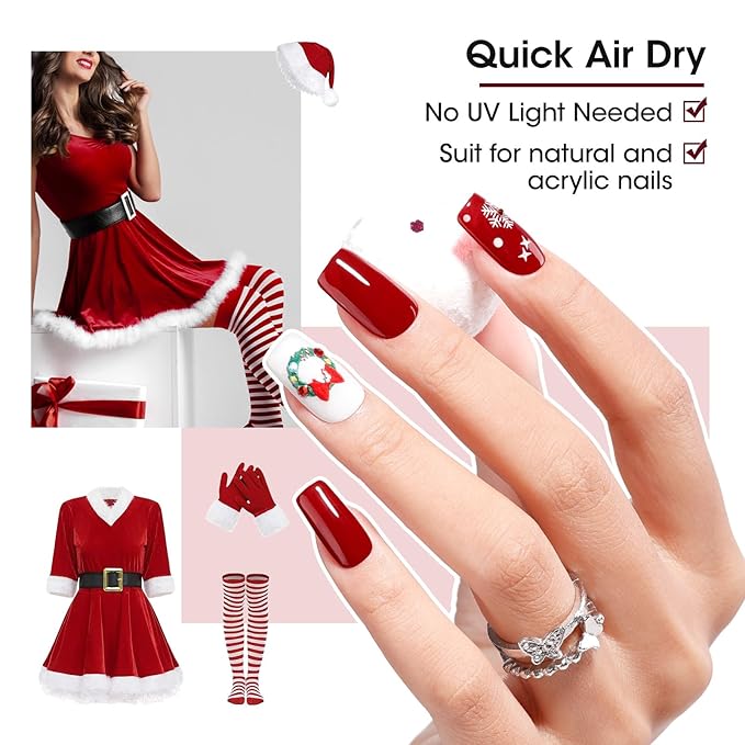 Gellen 12-Color Nail Polish Set, 10ml Fall Winter Trendy Air Dry Regular Nail Polish for Women Finger Toe & Fake Nails, Not UV Gel, Toxin TPO HEMA Free, Black White Gray Nude Red Brown Gold Silver Set