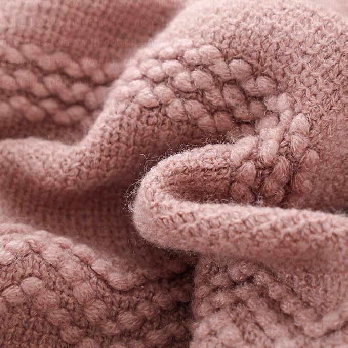 BOURINA Coral Pink Throw Blanket 50x60 Inch Knitted Soft Throw Sofa Blanket | Knitted Throw Blanket 50x60 Inches, Soft Lightweight Boho Weave Throw Decorative Couch Blanket for Living Room Bedroom Chair