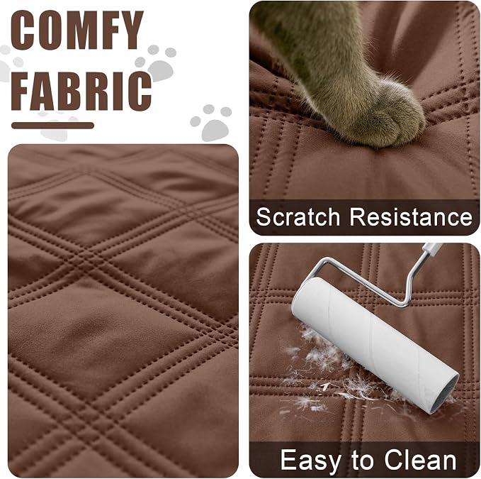 Smiry Waterproof Dog Bed Cover, Reversible Pet Blanket for Sofa Couch | Soft Washable Dog Blanket, Leakproof Couch Cover for Dogs Cats & Furniture Protection, 52x82, Brown/Beige