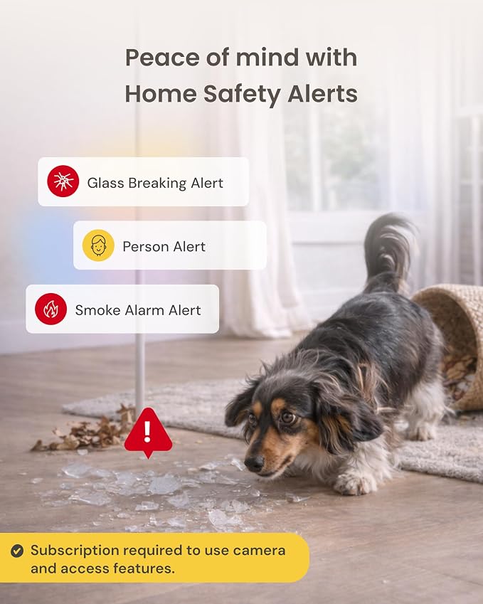 Furbo 360° Dog Camera [Subscription Required] Unlock w/Paid Plan: Home Security & Dog Safety Alerts, Rotating Pet Treat Toss, 2-Way Speaker (Low Risk, 3mo Min. Cancel Anytime) | Stay connected with AI Dog & Home Safety Alerts, Treat Toss, Auto-Tracking...