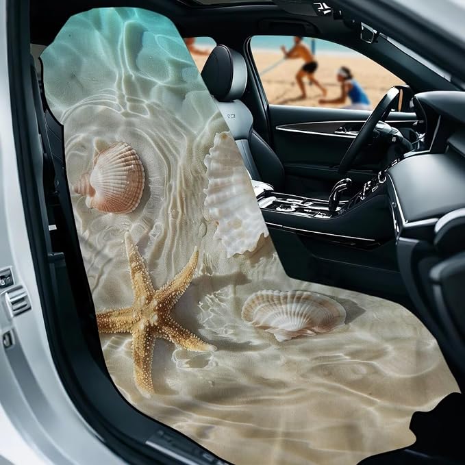 INSTANTARTS Beach Starfish Car Seat Towel Covers Yoga Towel Car Seat Cover Swimming SUV/Truck Seat