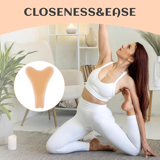 4 Pack Y Shape Concealer for Women,Reusable Anti Underwear for Women,Invisible Silicone Ladies' Seamless Pads Cover for Leggings Swimsuits All and Yoga Pants(Dark Skin)