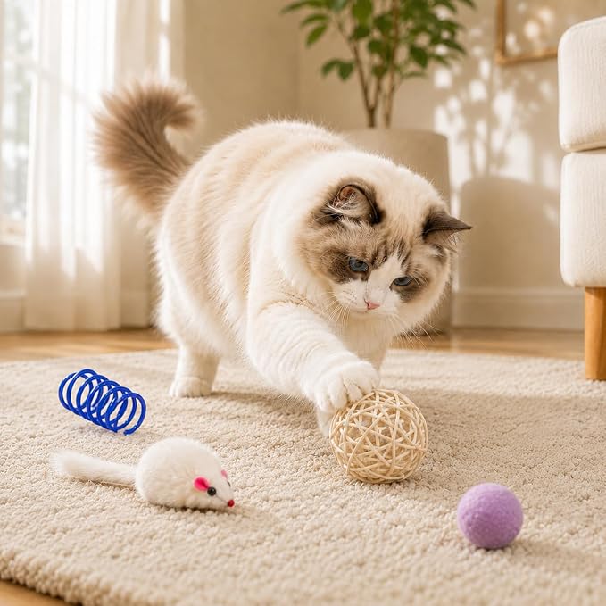 Cat Toys for Indoor Cats, 46 Pack Interactive Cat Toy Set for Kitten