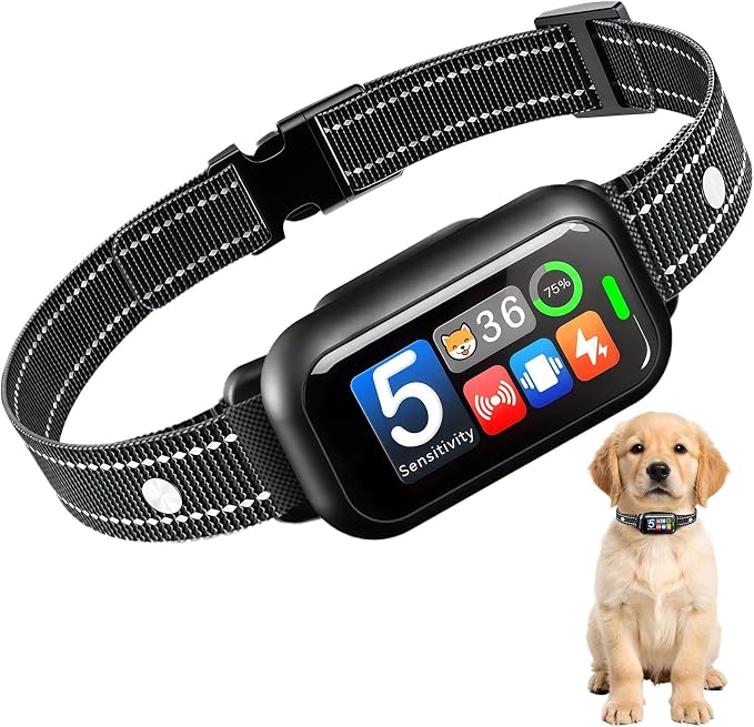 Upgraded Bark Collar for Dogs 10-120lbs, NATGOVOD Smart Anti Barking Collar with 5 Modes & Adjustable Sensitivity & Bark Counter, Waterproof Automatic Bark Collar for Small Medium Large Dogs