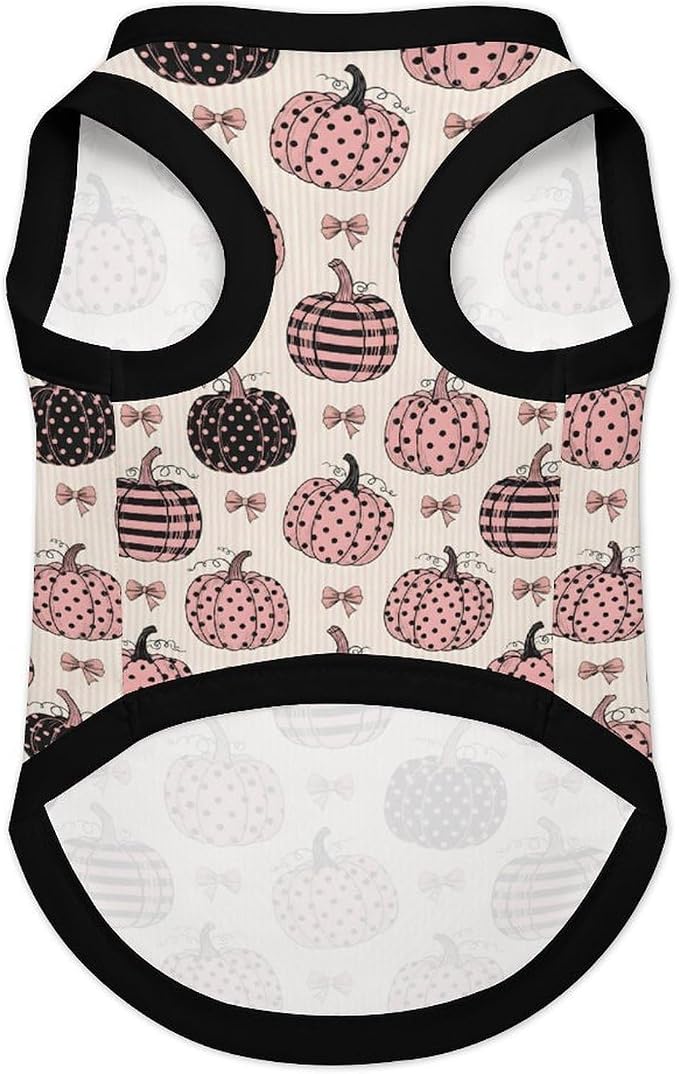 Halloween Pet Vest Pink Pumpkin Pet Shirts Large | bowknot Dog Shirt Vest cute pet Sleeveless Vests Ice Silk Dog T-Shirts holiday Dog Clothes Halloween Canine Wear