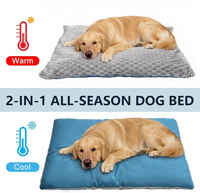 Small Dog Bed & Cat Sofa, 24"x20"x12" Soft Plush Calming Pet Bed for Sleep, All-Season Faux Fur Linen Orthopedic Puppy Bed with Non-Slip Bottom, Machine Washable, Fits Pets up to 17 Ibs