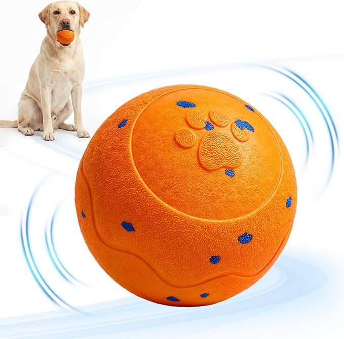 Interactive Dog Ball Toys - Automatic Moving, Bouncing Chew Toys, Wicked Balls with 3 Modes, E-TPU Vibrating Dog Ball for Small/Medium/Large Dogs, Birthday Gifts for Dogs(Orange)