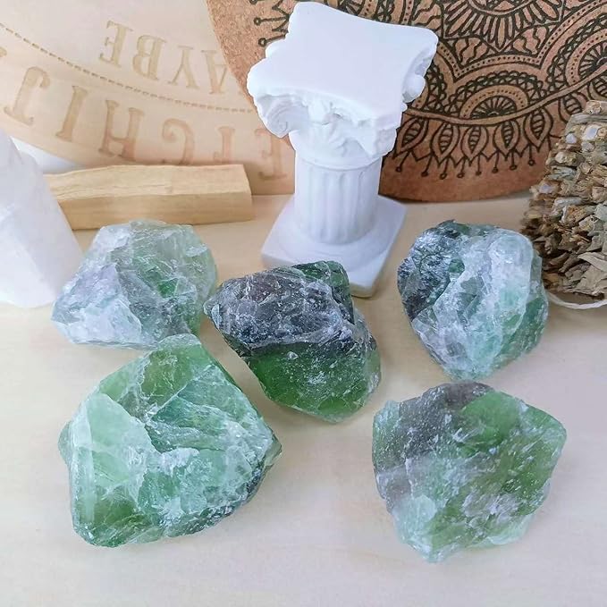 LAIDANLA 1lb 2" Fluorite Natural Rough Stones Crystal Large Raw Crystals Bulk Healing Gemstones for Reiki Healing Tumbling Fountain Rocks Wire Wrapping Decoration Cabbing Lapidary