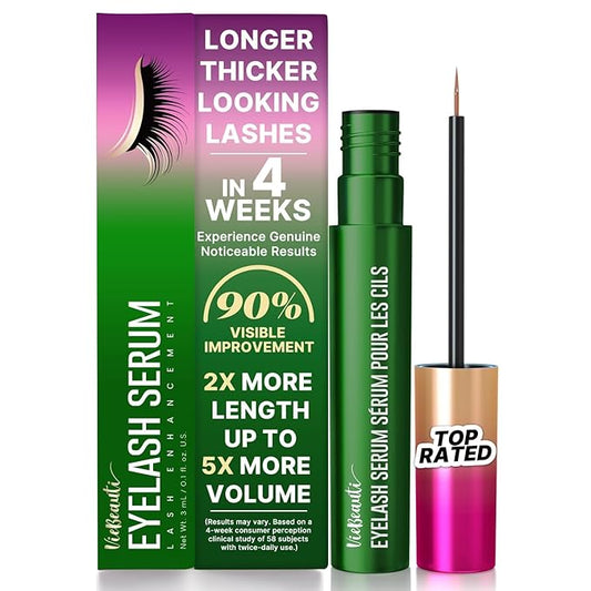 Premium Eyelash Growth Serum and Eyebrow Enhancer by VieBeauti, Lash boost Serum for Longer, Fuller Thicker Lashes & Brows (3ML) Green