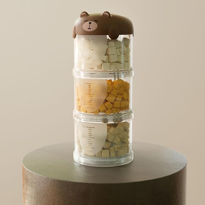 Outdoor Dog Treat holder Airtight, 2025 New Upgrade Large Cute Dog Treat Jar with Lids, Classified Storage Pet Food packaging Jar Treat Bottle, Multi-functional Multi-layer Dispenser (Brown, 3 Layer)