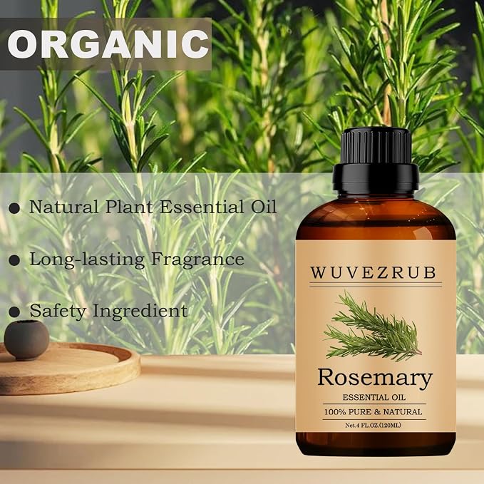 Rosemary Essential Oil 120ML, 100% Pure and Natural - Aromatherapy Diffuser - 4 Fl Oz