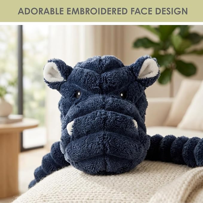 NANDOG My BFF Tank The Hippo Dog Toy XL, Large Soft Squeaky Toys