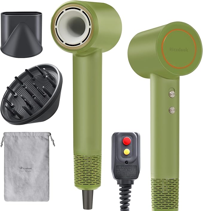 High-Speed Hair Dryer, 110,000 RPM 300M Negative Ions Blow Dryer for Ultimate Shine & Frizz-Free Hair, Intelligent Thermo-Control Fast Drying,Lightweight Quiet Hair Dryer with Magnetic Nozzle