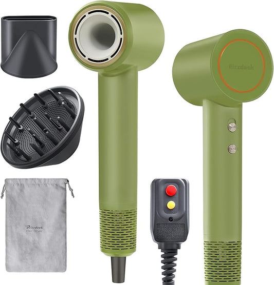 High-Speed Hair Dryer, 110,000 RPM 300M Negative Ions Blow Dryer for Ultimate Shine & Frizz-Free Hair, Intelligent Thermo-Control Fast Drying,Lightweight Quiet Hair Dryer with Magnetic Nozzle