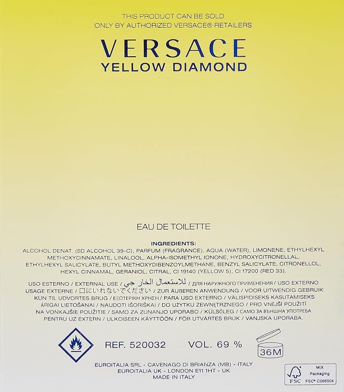 Yellow Diamond by Versace for Women 3.0 oz Eau de Toilette Spray