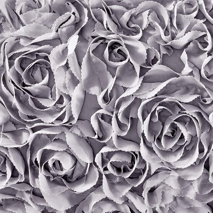 MIULEE Decorative Rose Flower Pillow Covers Pack of 2 Grey 16x16 Inch | Cute Romantic Stereo Chiffon Throw Pillow Cover Aesthetic Solid Pillowcase for Girl Coquette Room Decor Coach Bedroom