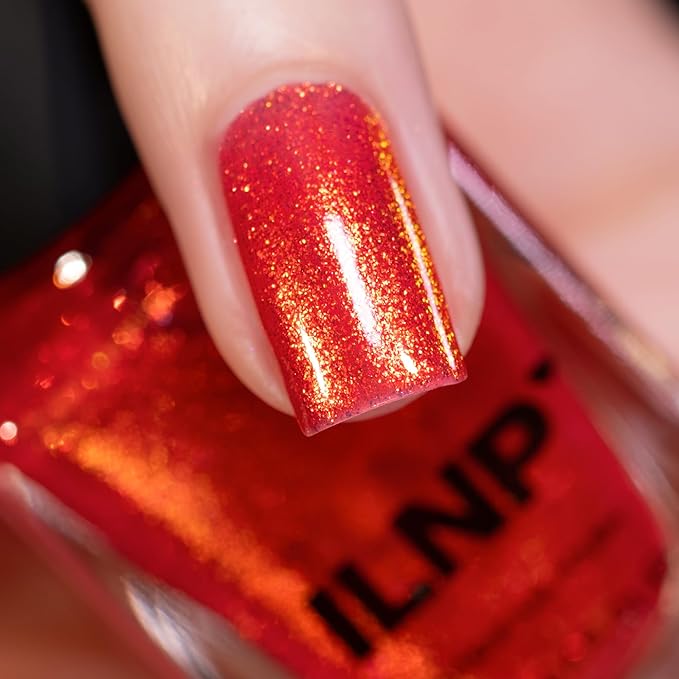 ILNP Melody - Fiery Orange Shimmer Nail Polish