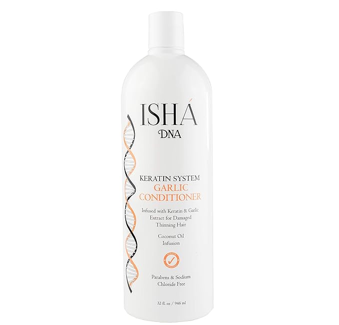 Garlic Conditioner - 32 Fl Oz, Infused with Keratin and Garlic Extract For Damaged Thinning Hair - Stops Hair Loss and Promotes Growth - Deep Conditioning - Sulfate and Paraben Free