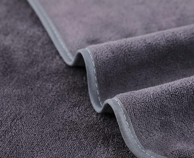 Microfiber Gym Towels Bigger Size Super Soft for Exercise Fitness, Sports, Workout, 380-GSM 15-Inch x 31-Inch Quick-Drying Towels (3 Pack, Grey+Blue+Purple)