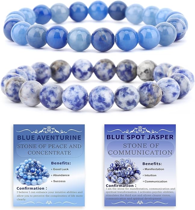 NCB 2.3-Piece 4mm Natural Crystal Gemstone Stretch Bracelets – Handmade Reiki Energy Healing Jewelry for Meditation,Yoga, Unisex