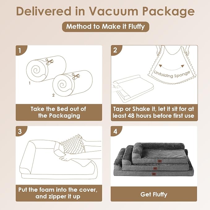 EHEYCIGA Large Dog Bed Memory Foam for Crate, Orthopedic Dog Bed Large Size Dogs with Washable Removable Cover, Waterproof Pet Sofa Couch with Nonskid Bottom, 35x22x6, Dark Grey | Small Dog Sofa with Washable Removable Cover, Waterproof Pet Couch for C...