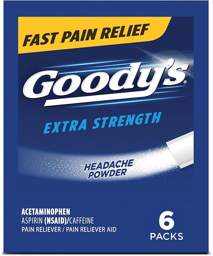 Goody's Pain Relief Powders, Extra Strength Headache Powder, 6 ct (Pack of 1)