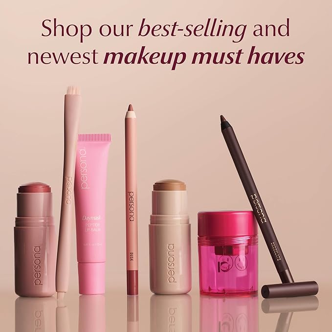 PERSONA Daymask Peptide Lip Balm | Rich, Glossy Hydration | With Oat Kernel Oil, Squalane & Peptide Complex | Vegan, Fragrance-Free, Sensitive-Lip Safe (0.3 oz) | Made in USA, June