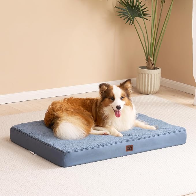 EHEYCIGA Orthopedic Dog Bed Extra Large with Removable Washable Cover, 47IN | Egg Crate Foam Support, Durable Oxford fabric, Non-Slip Bottom, Machine Washable, Soft Waterproof Plush Pet Bed Mat For Crate