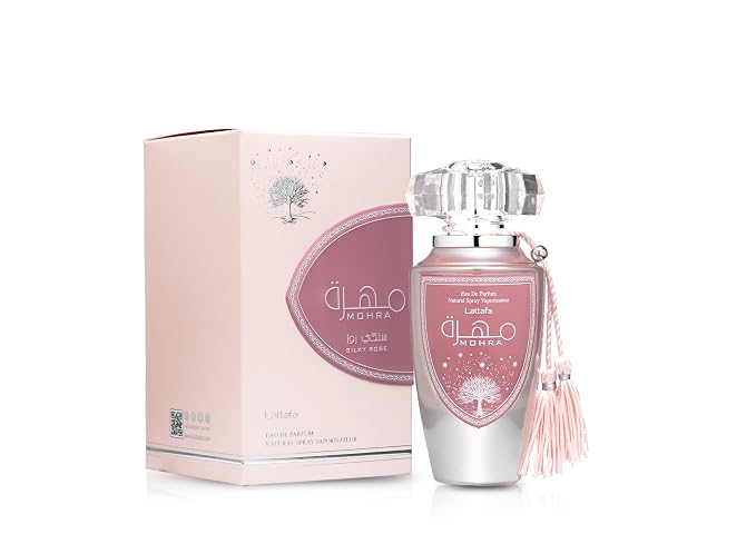 Lattafa Mohra Silky Rose for Women Eau de Parfum Spray, 3.4 Ounce / 100 ml