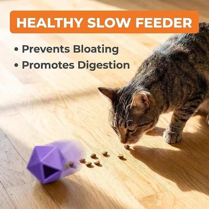 Interactive Cat Toys for Indoor Cats – Adjustable Slow Feeding Treat Dispenser, Puzzle Ball for Mental Stimulation, Boredom Relief, Hunting Exercise, Kitten & Adult Cat Feeder Toy