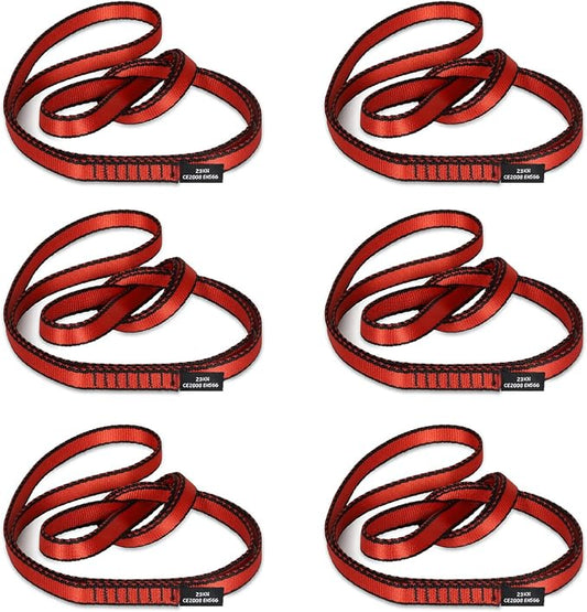 18MM Nylon Climbing Sling Runner 23KN CE2008/EN566 Strong Webbing Straps for Rock Climbing,Mountaineering, Rappelling, Swing, Yoga Hammock etc