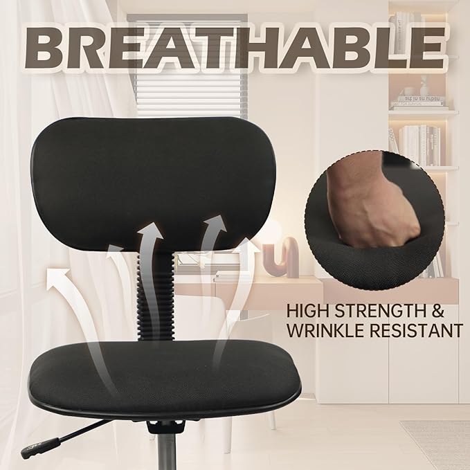 Low Wide Rolling Swivel Stool with Backrest, Adjustable Height Salon Chair Stools with Footrest for Spa Tattoo Office Desk Massage Task Lash Barber Facial, Black 1PK