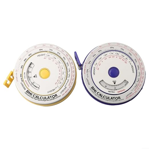 BMI Body Mass Index Tape Measure, Retractable Design with Lock Button, Plastic Material for Diet Fitness Tracking, 150cm/200cm Options(blue)