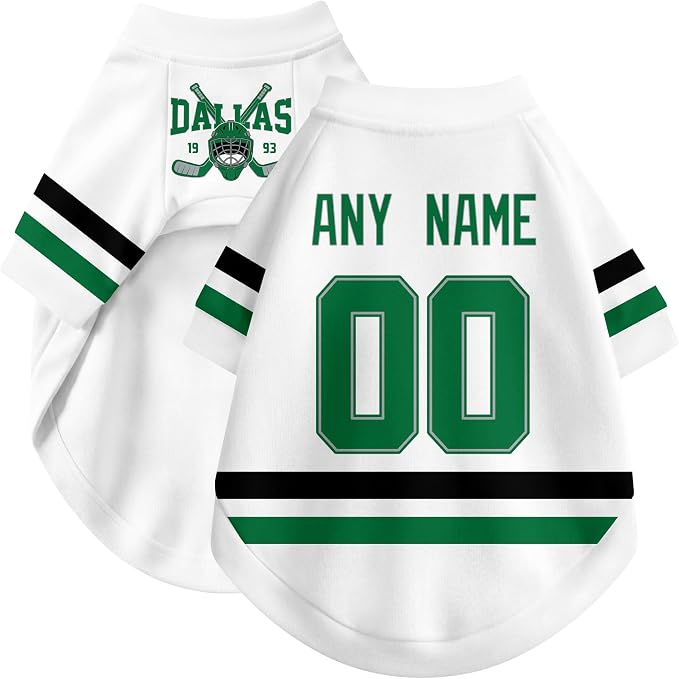Dallas Dog Clothes Personalized Pet T Shirt for Dogs Gift | Custom Name Number Jersey Style Pet Shirt for Dog