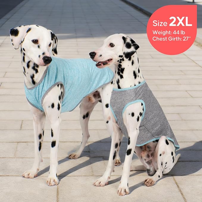 KYEESE 2Pack Dog Shirt for Large Dogs Sun Protection Tank Top for Summer | Reflective for Safety, Lightweight & Breathable, Shedding Control, Skin-Friendly for Sensitive Dogs, Easy On/Off, Quick Dry