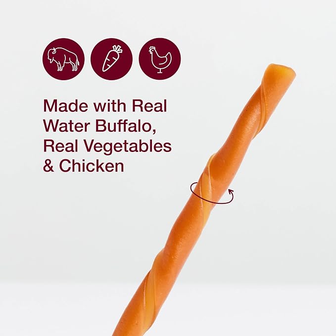 SmartBones Twist Sticks Rawhide-Free Dog Treats, Water Buffalo, 50 Count | With Real Water Buffalo & Chicken, Easy To Digest Chew, Vitamin & Mineral Enriched, Supports Dental Health, For Adult Dogs