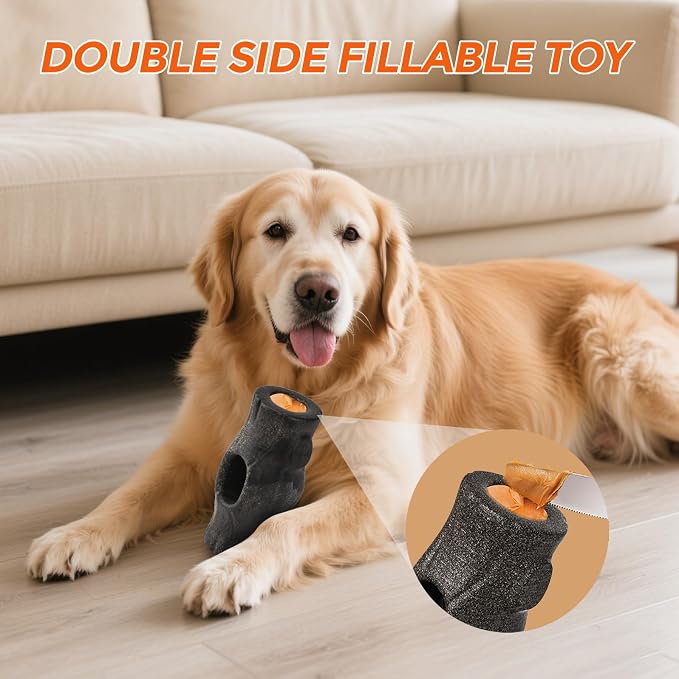 AUSCAT Dog Enrichment Toys, Dog Frozen Treat Toys to Keep Them Busy, Interactive Dog Toys for Aggressive Chewers, Stump Shape