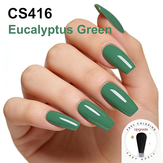 YTD Likomey Eucalyptus Green Gel Nail Polish,15ml Salon Home DIY Nail Art Manicure and Pedicure Fall Winter Soak Off UV Color Varnish,CS416