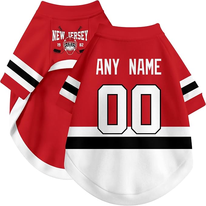 New Jersey Dog Clothes Personalized Pet T Shirt for Dogs Gift | Custom Name Number Jersey Style Pet Shirt for Dog