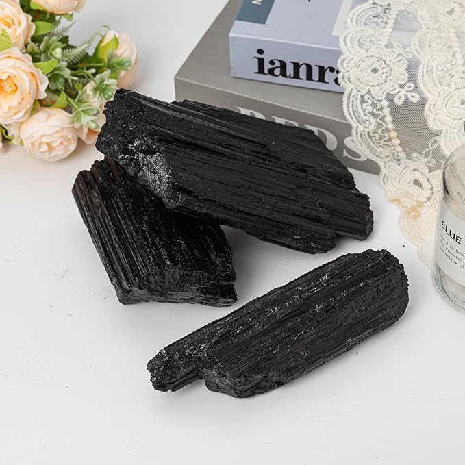 Large Raw Black Tourmaline Crystal Natural Rough Stone Healing Crystals for Meditation Reiki Energy Decoration 3-4lbs