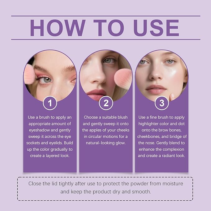 Eye & Cheek Palette - Eyeshadow and Highlighter Makeup, 4-In-1Makeup Palettes Kit, Highlighting Eye & Cheek Palette, Face Highlighter & Glow Blush Palette for Women & Girls