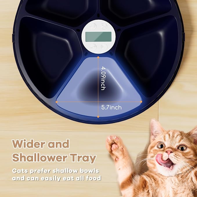 Automatic Cat Feeder Wet Food, 2026 Upgraded Refrigerated Auto Cat Feeder with Semiconductor Cooling, 4 Days Freshness 5 Meals, Pet Food Dispenser for Cats and Small Dogs, Easy to Clean