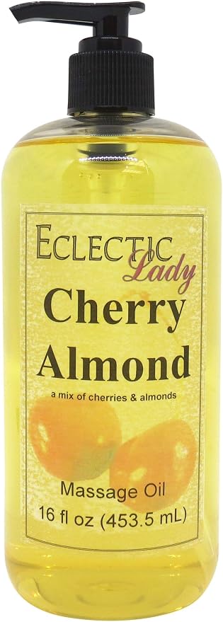 Cherry Almond Massage Oil, 16 oz, With Sweet Almond Oil and Jojoba Oil