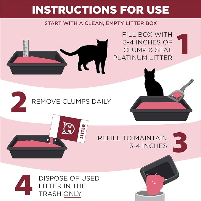 ARM & Hammer Clump & Seal Platinum Cat Litter, Multi-Cat Clumping Litter Forms Rock-Hard Clumps, Powerful Odor Eliminators with Baking Soda, 14-Day Odor Control, 18 lbs (Pack of 2)