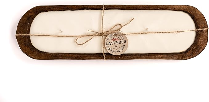 Red Barn Candle Company Wood Dough Bowl Candles | 100% Natural Soy Wax & Essential Oil Infused | Odor Eliminating + Pet Safe | Scented Candle Gifts for Men & Women (Unscented, 5-Wick)