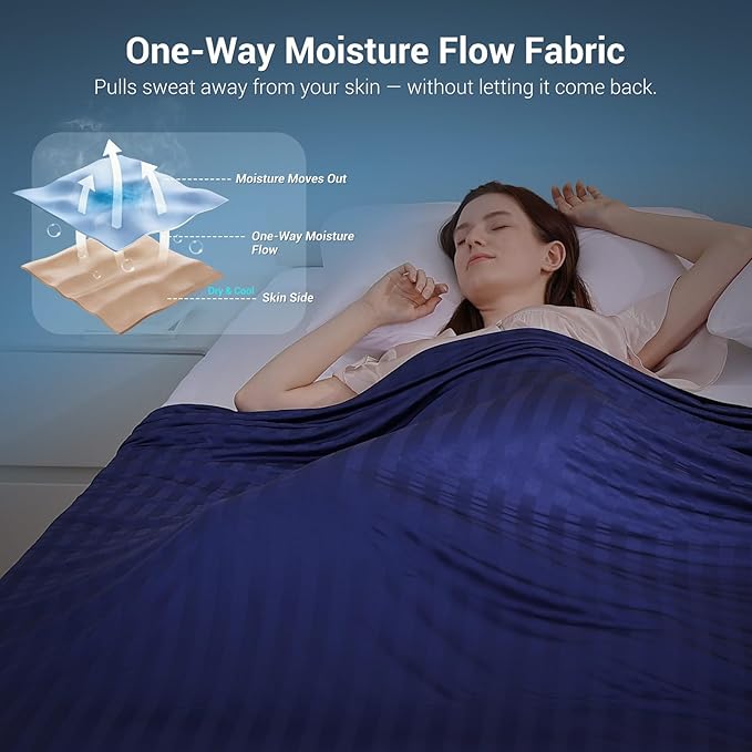 Elegear Cooling Blanket for Hot Sleepers, One-Way Moisture Flow, Queen | Arc-Chill® 3.0 Q-Max>0.5 Cooling Fabric with One-way Moisture Flow Helps Keep Skin Cool & Dry & Breathable, No Sticky Feeling