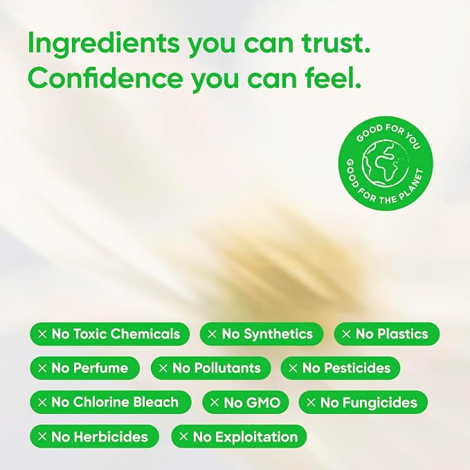 Oi | Organic Initiative - Ultra-Thin Pads with Wings | 100% Certified Organic Cotton, Unscented | Leak Free, Biodegradable | Non-GMO, Toxin Free (Regular/Super, 20, Count)