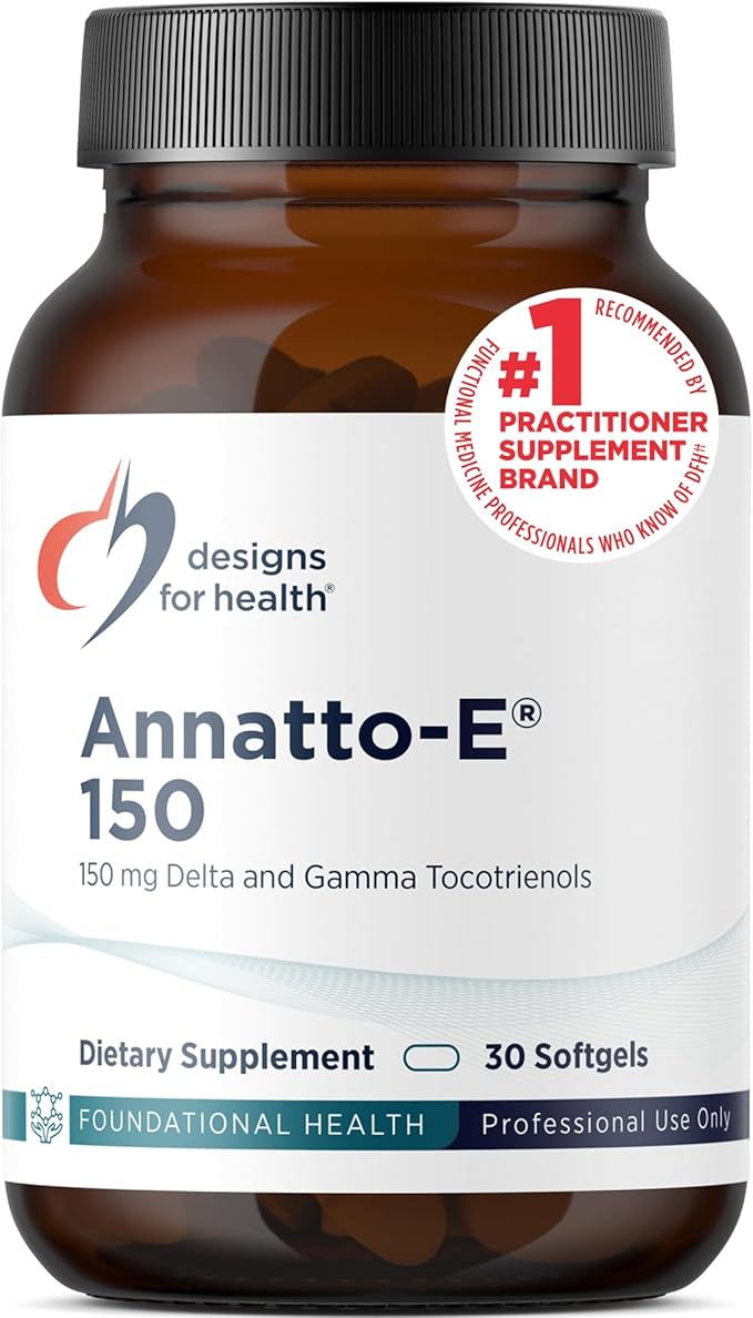 Designs for Health Annatto-E 150mg Tocotrienols - DeltaGold Vitamin E Complex Supplement with Delta + Gamma Tocotrienols - Cardiovascular, Healthy Aging + Antioxidant Support - Non-GMO (30 Softgels)