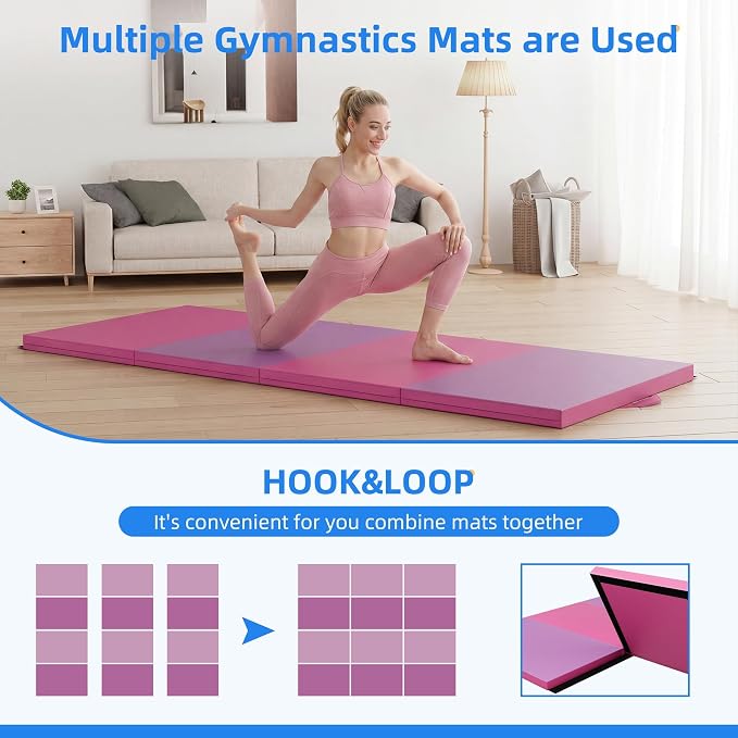 Polar Aurora 4'x10'x2 Thick Folding Gymnastics Exercise Mat Aerobics Stretching Yoga Mats